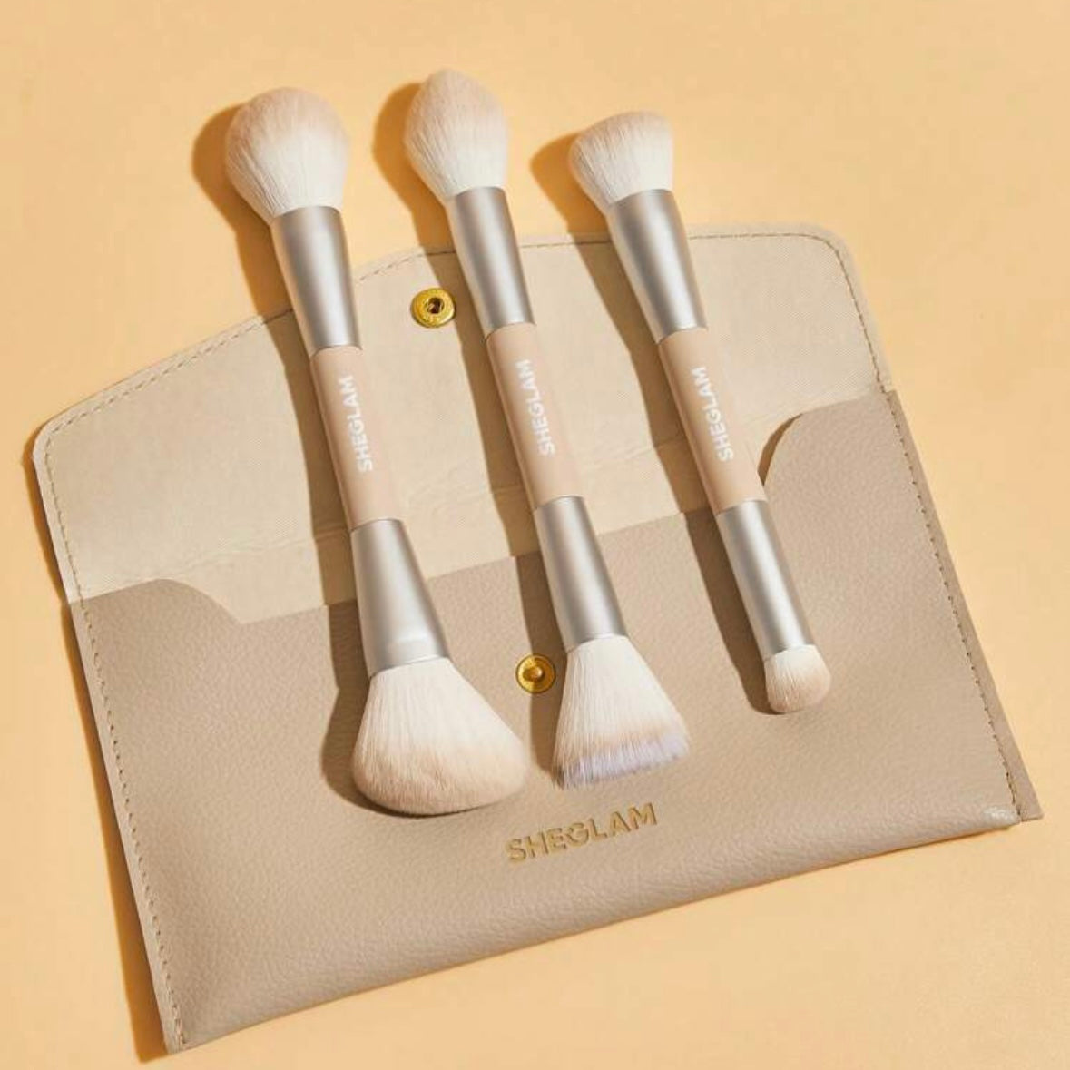 SheGlam Glam 101 Face Essentials Brush Set with Bag