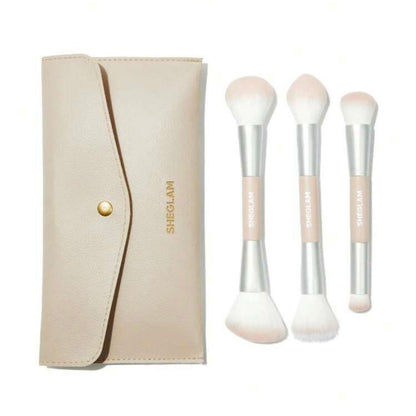 SheGlam Glam 101 Face Essentials Brush Set with Bag