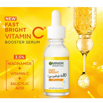 GARNIER Fast Bright [3.5%] Vitamin C, Niacinamide, Salicylic Acid - Brightening Booster Serum