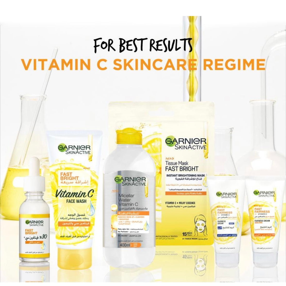 GARNIER Fast Bright [3.5%] Vitamin C, Niacinamide, Salicylic Acid - Brightening Booster Serum